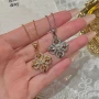女士小众金刚杵四叶花锁骨链