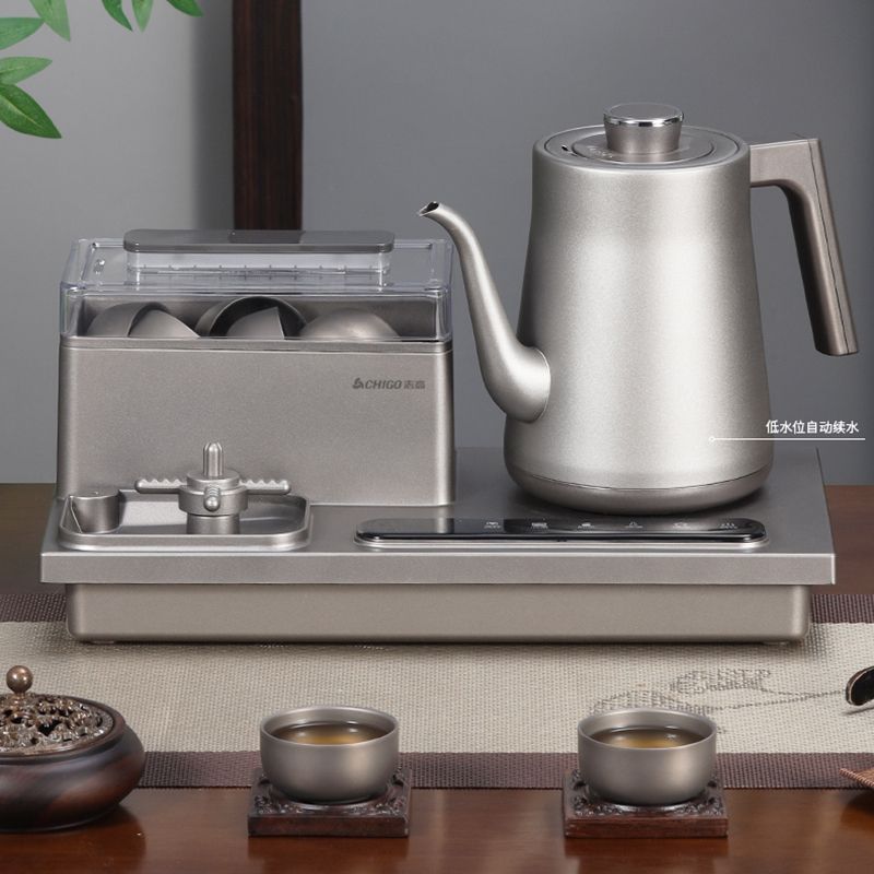 志高纯钛底部上水壶电热烧水壶茶台泡茶抽水壶电茶炉一体洗杯机器