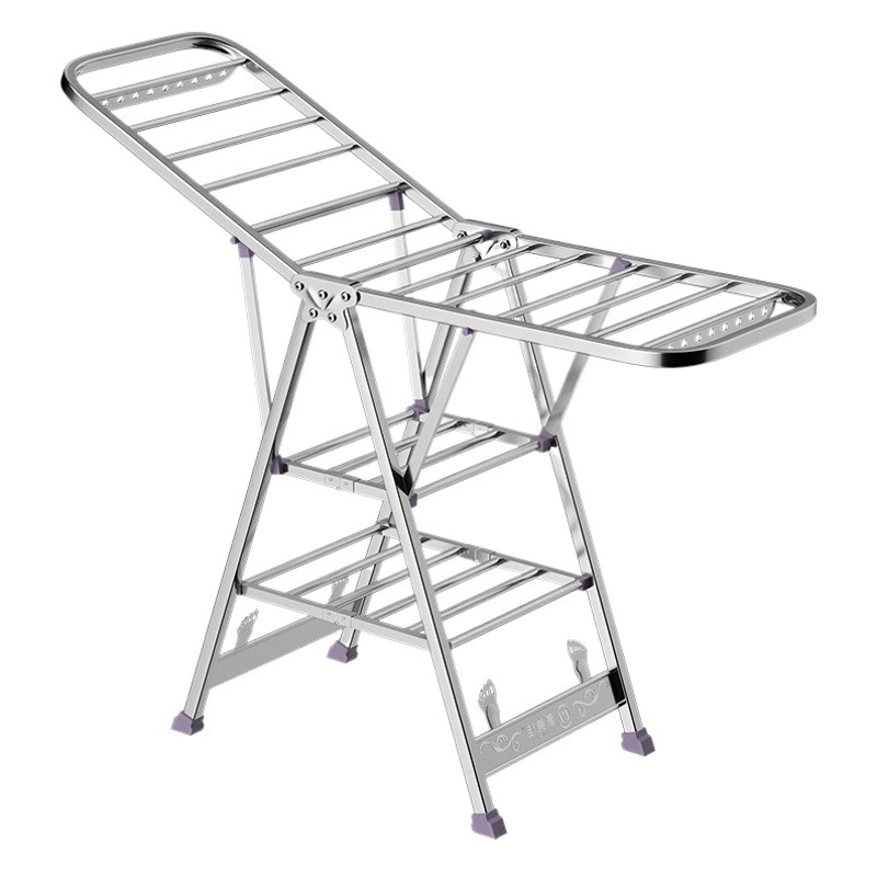 Напольная сушилка для белья из нержавеющей стали, бытовая сушилка для одежды, балконная раскладная сушилка, оптовая продажа через интернет