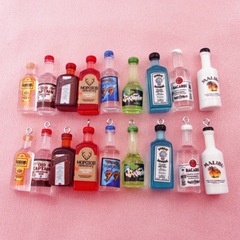 模擬 DIY 立体飲料ワインビールボトルイヤリングキーホルダーパーソナライズされたクリエイティブ装飾品樹脂ジュエリー材料