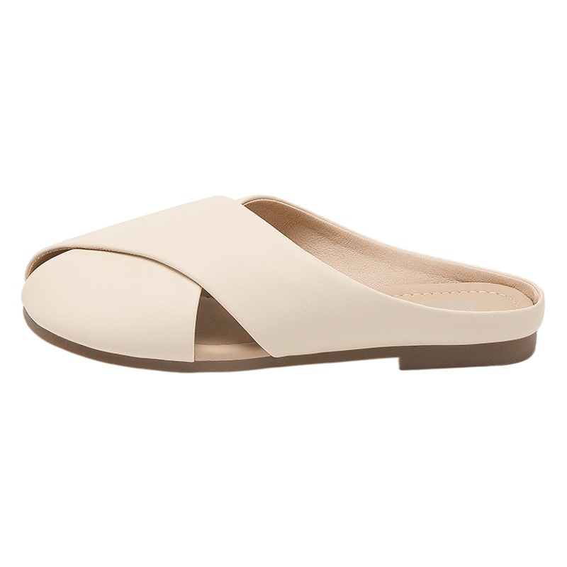 Pantuflas Augu Shiden para mujer, estilo nuevo primavera 2026, sandalias planas francesas elegantes y cómodas, tipo slip-on.