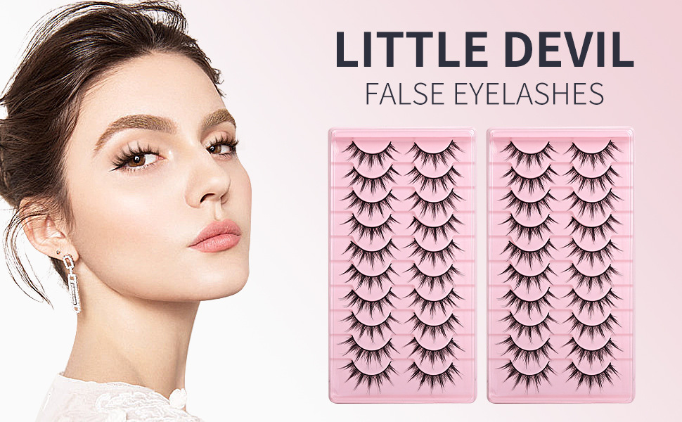 Natural Little Devil False eyelashes New 3D stereoscopic sunflower style 10-pair synthetic fiber eyelashes full figure