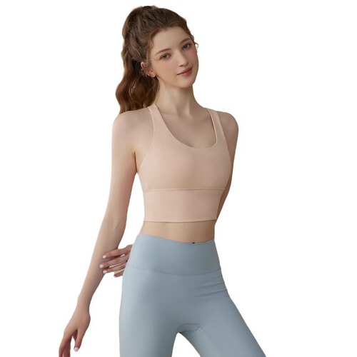 High-intensity sports bras for women 2024 summer new shock-absorbing running shaping compression fitness large size bras yoga tops