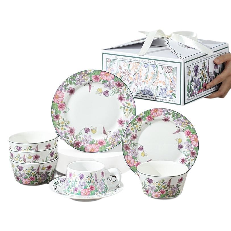 Taza de café taza de cerámica taza de mano regalo de alta calidad taza de marca exquisita taza de café lujosa mujer retrógrada taza de café juego taza de platos