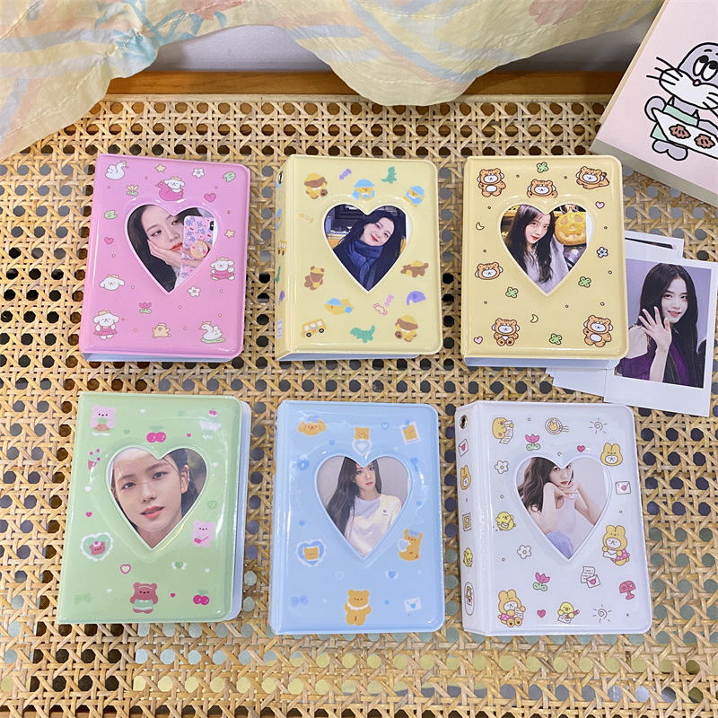 INS lindo cachorro conejo Oso de 3 pulgadas mini álbum de Polaroid persiguiendo estrellas álbum de aidou tarjeta pequeña de almacenamiento de libros