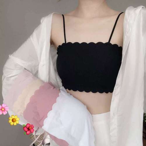 One-piece halter top beauty back ice silk wrap bustier student Korean version small chest shaping thin undershirt women's lingerie