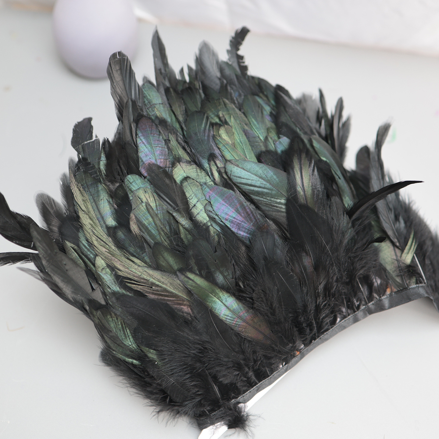 Plumas negras al por mayor diy materiales hechos a mano bolsas accesorios accesorios para niños jardín de infantes creativo curso de arte