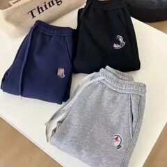 M のコレクト バージョンの新しい中国綿レギンス スウェット パンツ、男性と女性用、ルーズで多用途、カジュアル スポーツ ソリッド カラー O パンツ