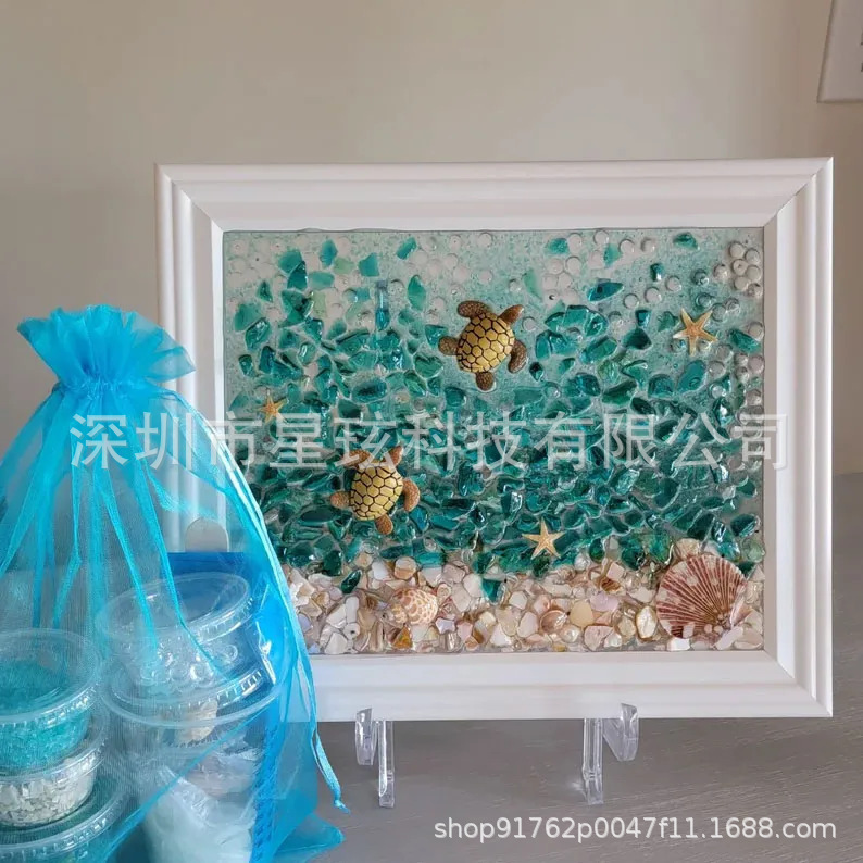 Cross-Border New DIY Resin Art Kit Sea Glass Painting Craft Art Handmade Gifts
