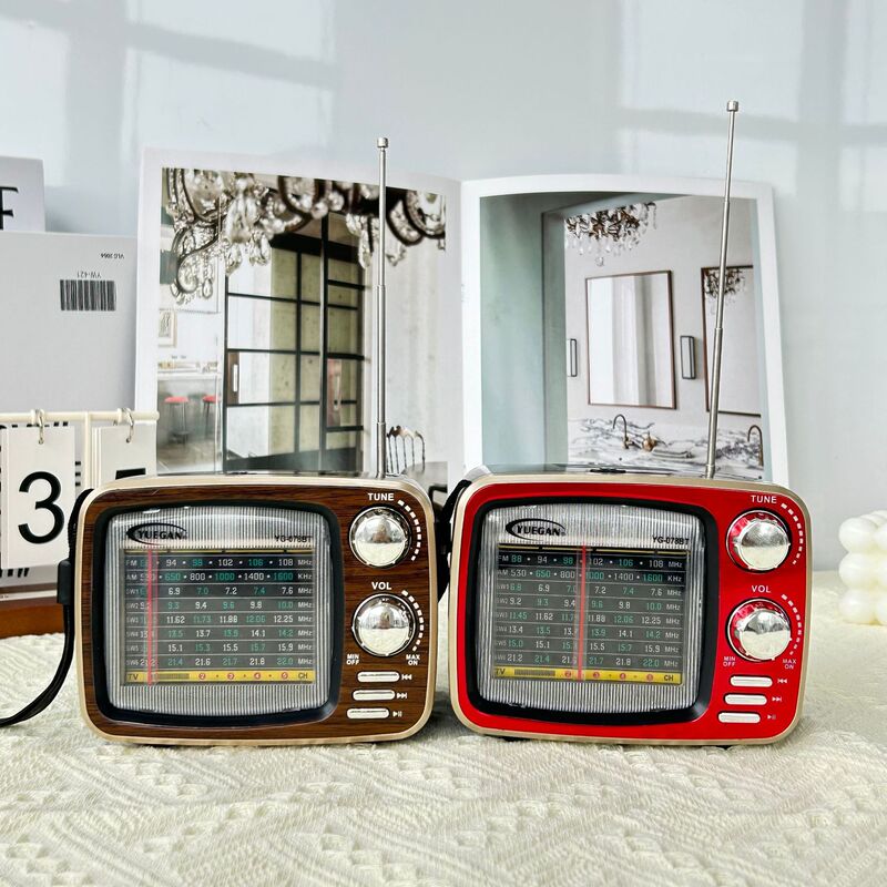 Cross-Border Hot Selling Portable Retro Radio with Bluetooth Mp3 Player Charging Multi-Band Radio Ornaments