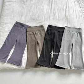 糯米丸子儿童微喇裤2025年冬款韩系百搭洋气花纱双面绒加厚喇叭裤