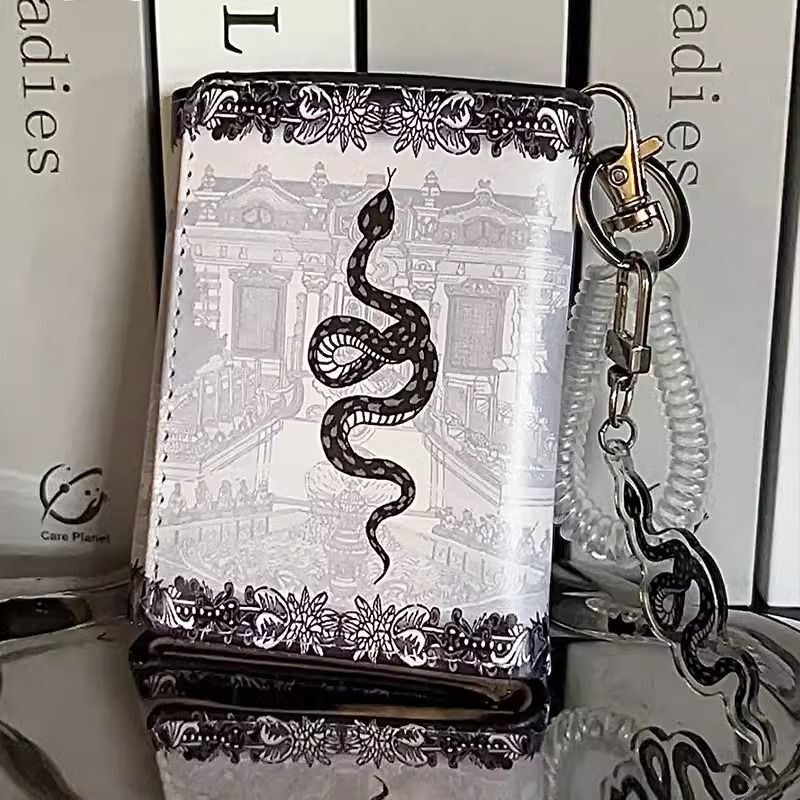 Short Wallet Year of the Snake Palace Dark Silver Cast Royal Snake Cool Portable Short 70% off Wallet Coin Purse Card Holder