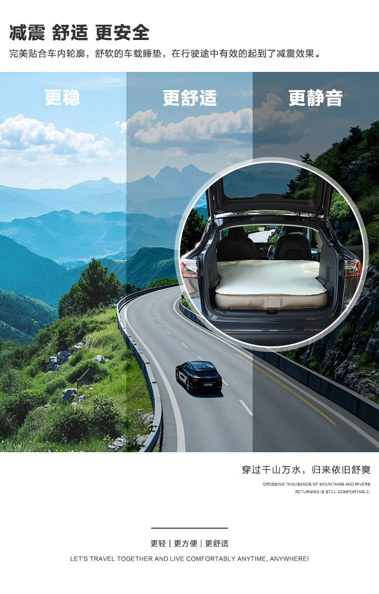Suitable for Tesla Modely Sponge Camping Style Pumping and Charging Integrated Automatic Inflatable Bed Sleeping Mattress Car Bed Sleeping Pad
