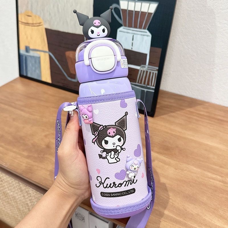 库洛米水杯儿童保温杯女孩2025新款幼儿园小学生上学专用吸管水壶|undefined