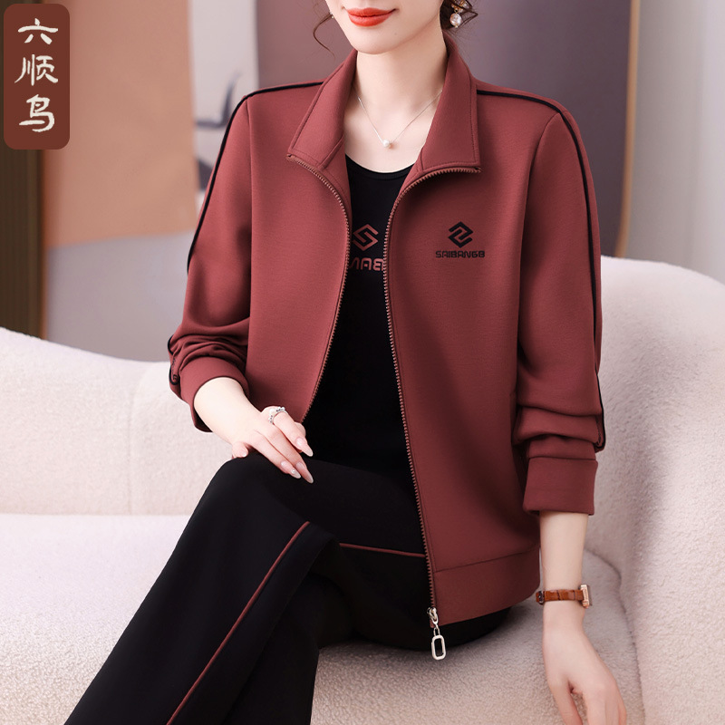 妈妈春装休闲运动套装中老年春秋季时尚大码女装加肥加大女装外套