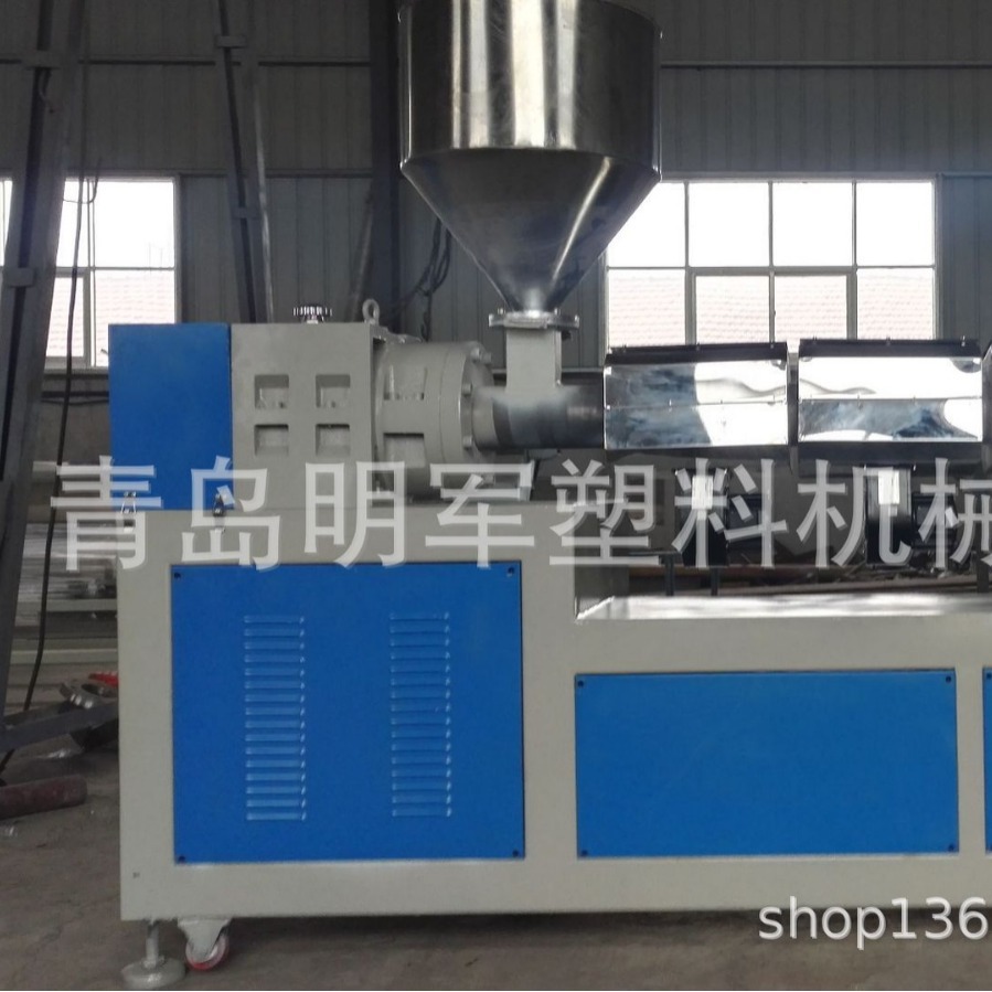 明军牌SJ51型材硬PVC挡水槽 喂鸡槽挤出生产线 型材 异型材挤出机