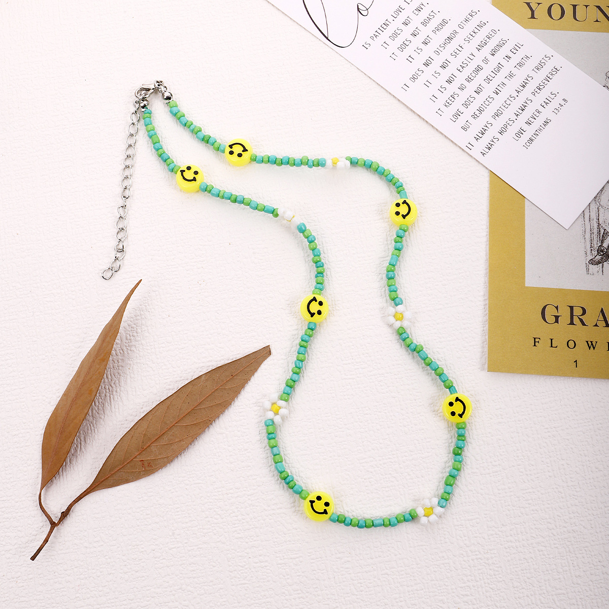 Bohemian Smiley Face Flower Beaded Womenu0027S Bracelets Necklace
