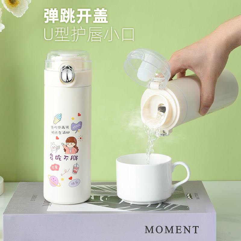 Cartoon lovely originality student children Stainless steel wholesale vacuum cup Yan value gift capacity Water cup