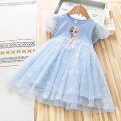 Little Girls' Summer Dress Korean Version Stylish Frozen Elsa Princess Dress Formal Dress Factory Wholesale Princess Dress
