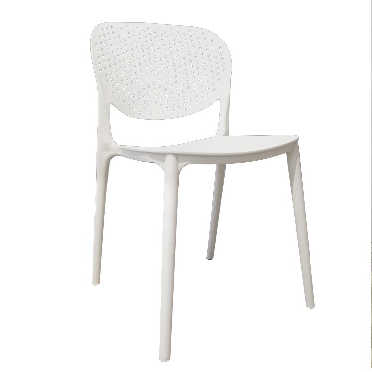 Exportación de silla de plástico nórdica al aire libre a prueba de lluvia reforzada PP silla de ocio silla de sala de estar asiento asiento de respaldo europeo