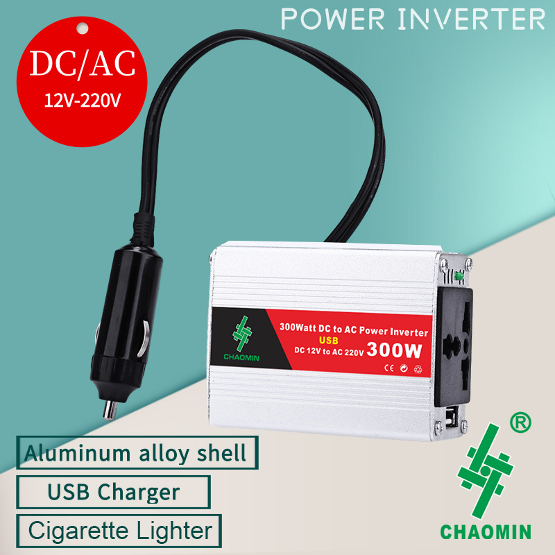 跨境工廠Power Inverter DC12V轉AC220V110V300W車載逆變器轉換器