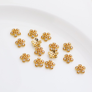 14K������ʯ���仨�� ��ɫ�U��С����ñ diy�ֹ��������Ʒ����