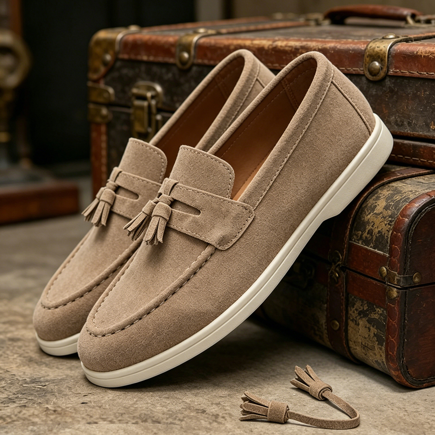 Cross-Border Trendy Loafers with a High-End Feel, Casual Leather Shoes for Men, Driving-Specific Slip-On Shoes, Comfortable and Versatile Men's Shoes