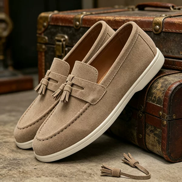 Cross-Border Trendy Loafers with a High-End Feel, Casual Leather Shoes for Men, Driving-Specific Slip-On Shoes, Comfortable and Versatile Men's Shoes