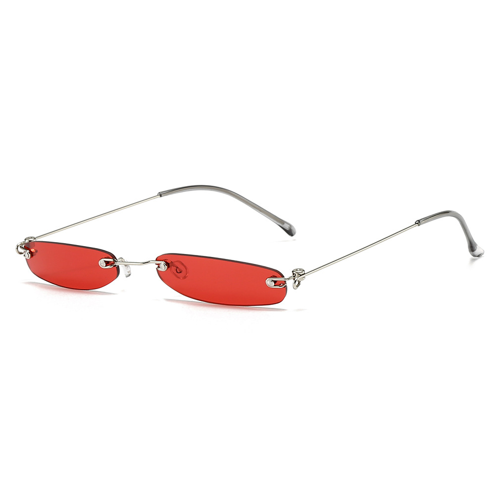 Cross Border New European And American Personality Small Frame Sunglasses Fashionable Frameless Trend Sunglasses Ultra Light Versatile Mini Glasses_voghion.com