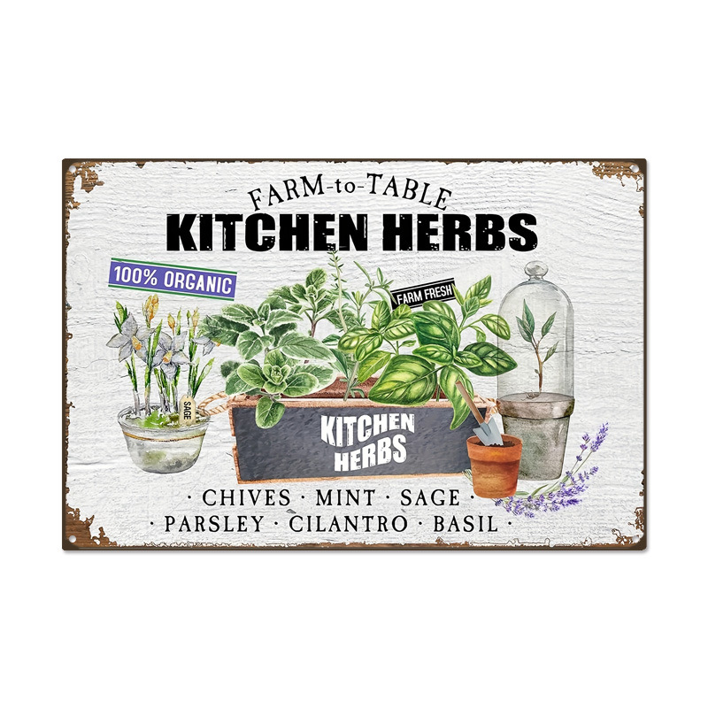 Pintura de hojalata pastoral Flor antigua retro Arte de hierro Pintura colgante pequeña Jardín al aire libre Balcón Decoración de pared Colgante transfronterizo