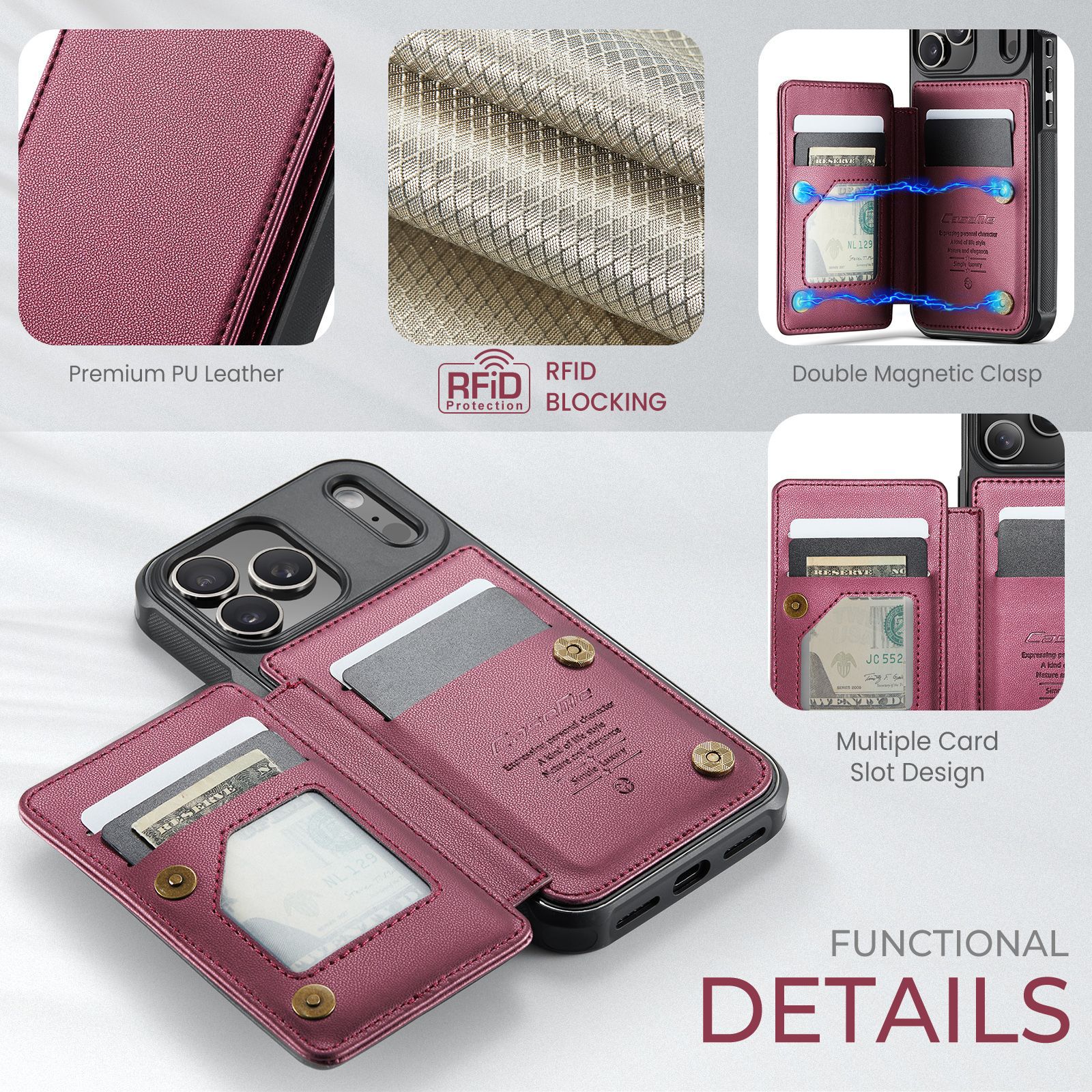 Iphone 17 Max 16 Plus Case With Card Holder Anti-drop Protection_voghion.com