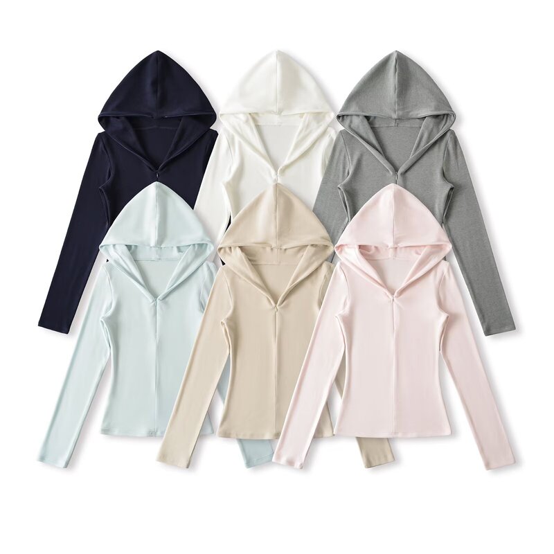 Spring New Solid Color Zipper Cardigan Long-Sleeved Waist Slimming Sweatshirt Velvet Sweater Versatile Slimming Jacket Spring New Solid Color Zipper Cardigan Long-Sleeved Waist Slimming Sweatshirt Velvet Sweater Versatile Slimming Jacket