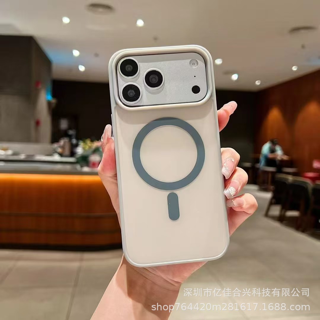 Nuevo impacto de la piel succión de color para iPhone17promax caso de teléfono móvil cuatro líneas de molde manzana 16 color