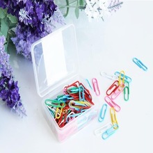 得力回形针0024 彩色塑料盒装曲别针 财务文件分类收纳 100个/盒