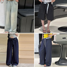 女童夏季阔腿牛仔裤儿童休闲裤子女款2025款洋气时髦短裤女外穿夏