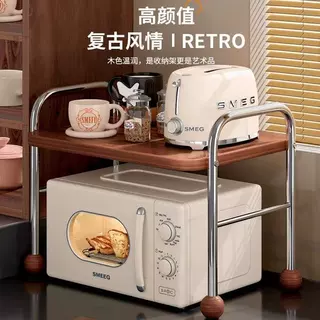 中古微波炉置物架多功能厨房家用放电饭煲锅一体收纳支架台面烤箱