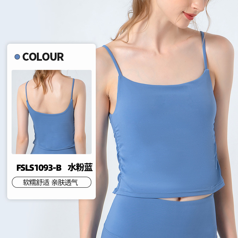 Lulu ropa interior deportiva de una pieza para mujer cintura plisada entrenamiento fitness sujetador sexy sling yoga chaleco