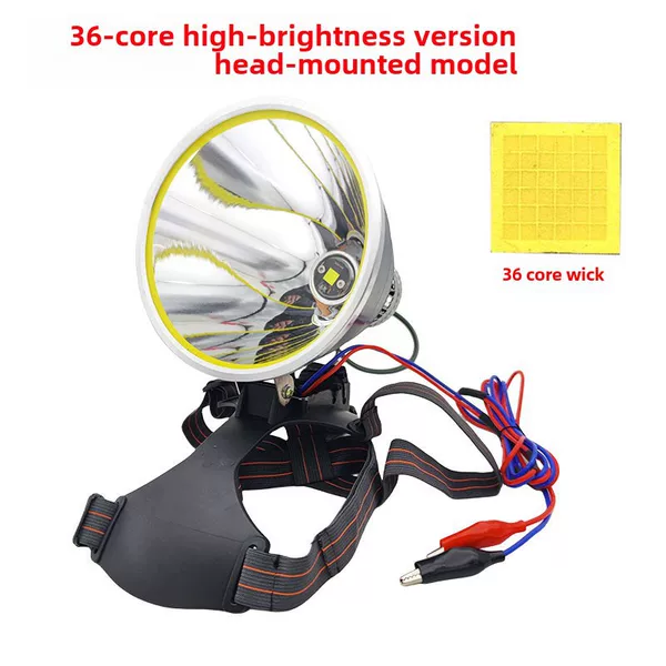 Cross-border 2023 new 36-core upgrade 8-generation LED strong light super bright Afterlight outdoor fishing White Light super bright lamp holder