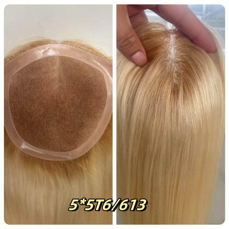 3 # Cross-Border Hairpiece for Women to Cover Gray Hair and Increase Hair Volume, Top Hairpiece 5X 5inch Hair Piece Mono European and American Style