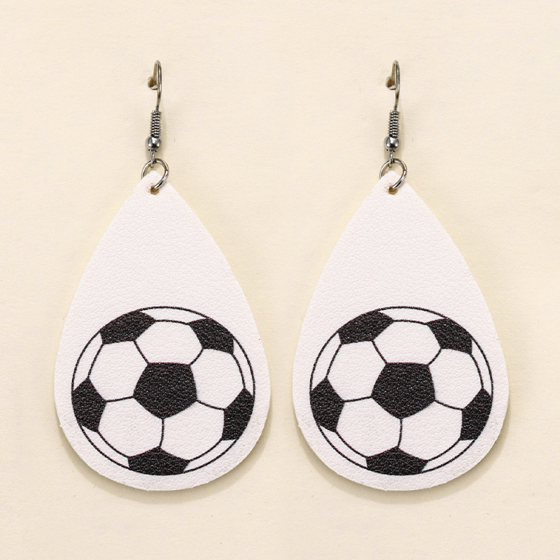 creative football double-sided polyurethane earrings drop-shaped