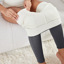 秋冬季保暖加厚AB纱高腰高弹束腰纯色打底裤简约抗寒小脚裤加绒裤