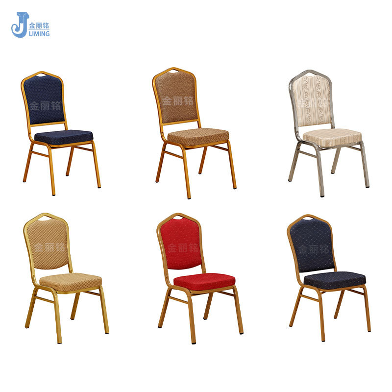 Fabricantes al por mayor boda Hotel banquete Silla de hierro metal simple Silla de respaldo Conferencia Silla de entrenamiento restaurante Silla de comedor