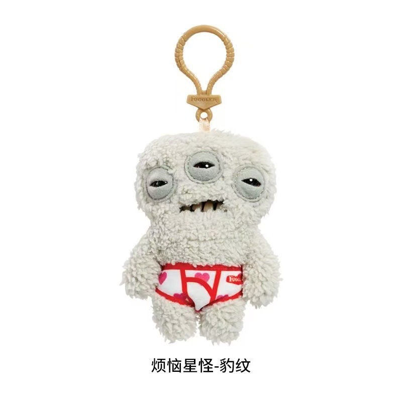 Colgante de llaves de dientes grandes genuinos, muñecas de monstruos de dientes, monstruos de dientes, monstruos feos y lindos, soporte de peluche extraño para una generación.