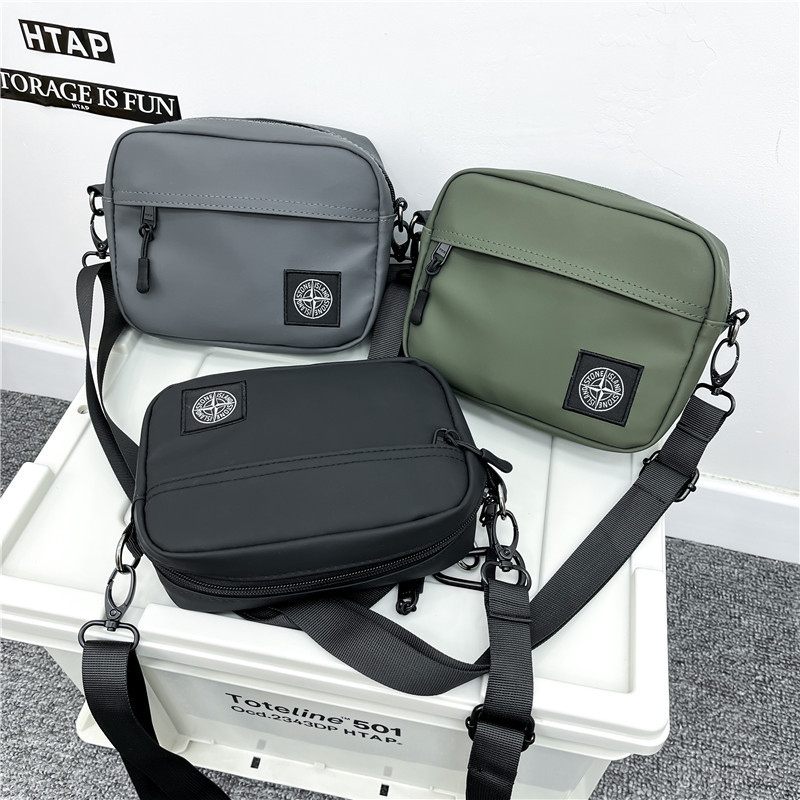 Street Fashion Personalized Crossbody Bag Men and Women Outdoor Sports Hip-Hop Portable Small Satchel Stone Island Leather Shoulder Bag Street Fashion Personalized Crossbody Bag Men and Women Outdoor Sports Hip-Hop Portable Small Satchel Stone Island Leather Shoulder Bag