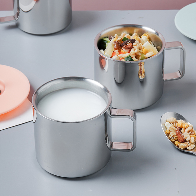 18/10 Stainless Steel Mug304 Handy Cup Double Layer Anti-scaldingulated Children's Drinking Cup Thickened Coffee Cup