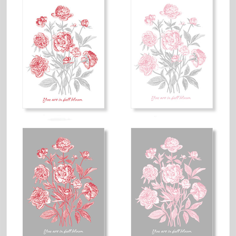 新品芍药姑娘鲜花包装纸花店花艺花束包花纸礼品包装纸A款20张/包