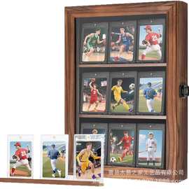 木质足球卡片收纳架多格壁挂式收藏展示架明信片手办卡片收纳架