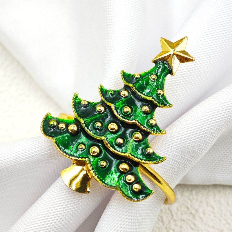 ヨーロッパとアメリカの売れ筋ホテルクリスマスシリーズナプキンリング装飾ゴールデン装飾クリスマスツリーナプキンリングメーカー卸売|undefined