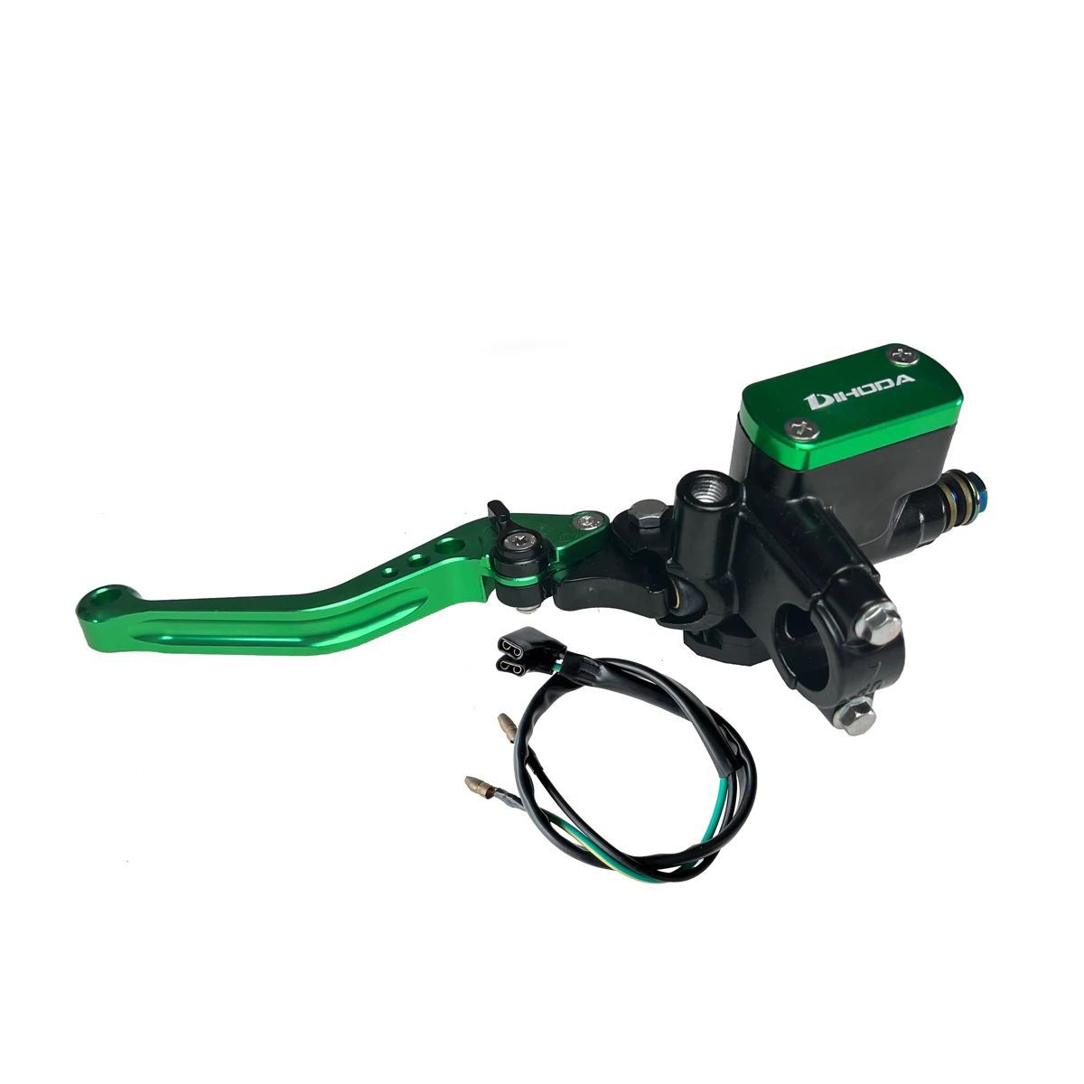 Universal modified hydraulic brake master cylinder for motorcycles and electric bikes with six-speed adjustable handle and power-off switch