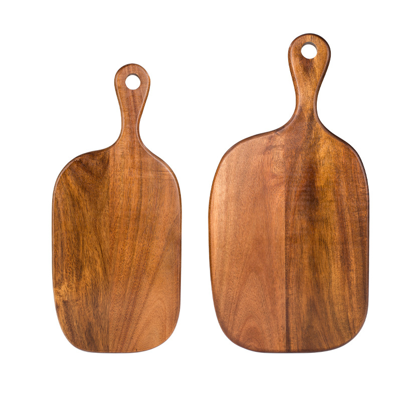 Japón acacia madera tablero de corte de verduras tablero de mesa de alimentos suplementarios de madera sólida pequeña tablero de corte de madera entera pan bandeja de frutas